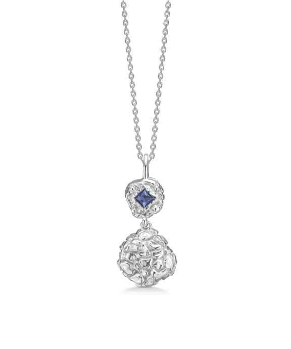 STUDIO Z UNTAMED HALSKÆDE SØLV MED BLÅ STEN - 7127888