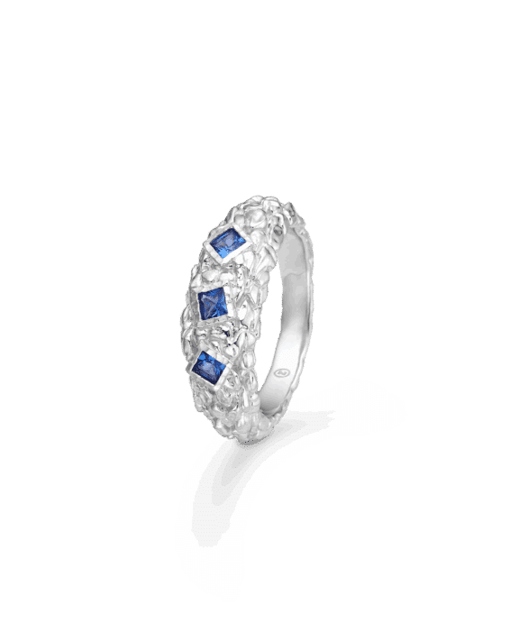 STUDIO Z UNTAMED RING SØLV MED BLÅ STEN - 7147888