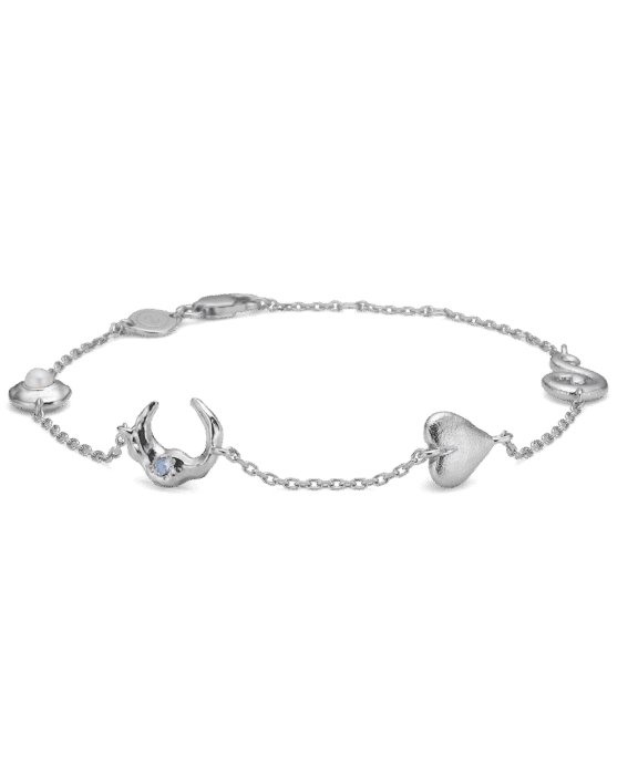 STUDIO Z CASCADE ARMBÅND SØLV MED STEN OG PERLE - 7157875