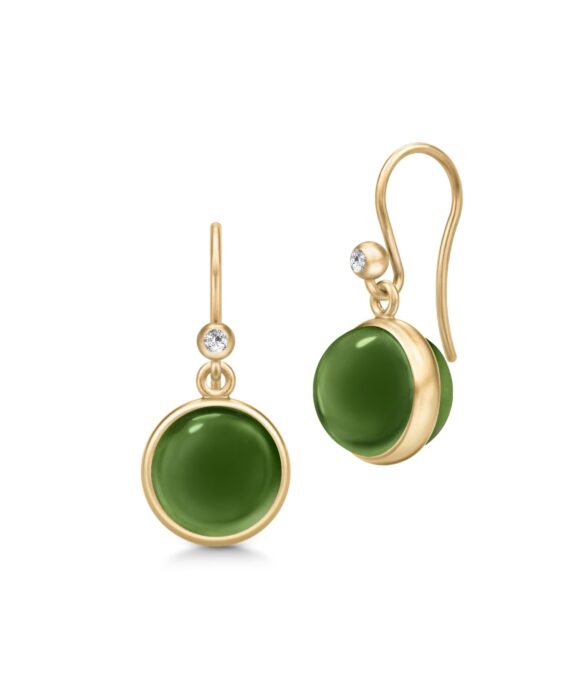 JULIE SANDLAU PRIME ØRERINGE FORGYLDT SØLV MED MOSGRØN KRYSTAL - HKS181GDMGCRCZ