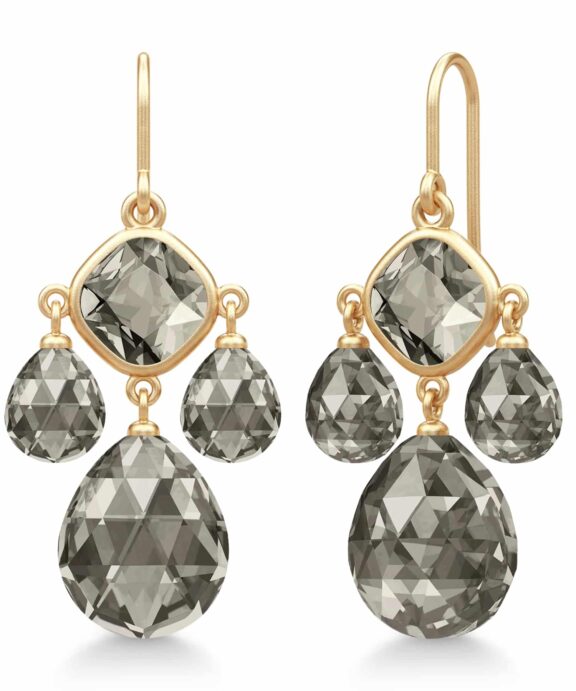 JULIE SANDLAU OLIVIA CHANDELIER FORGYLDT SØLV MED SMOKEY KRYSTALLER – HKS777GDSMCR