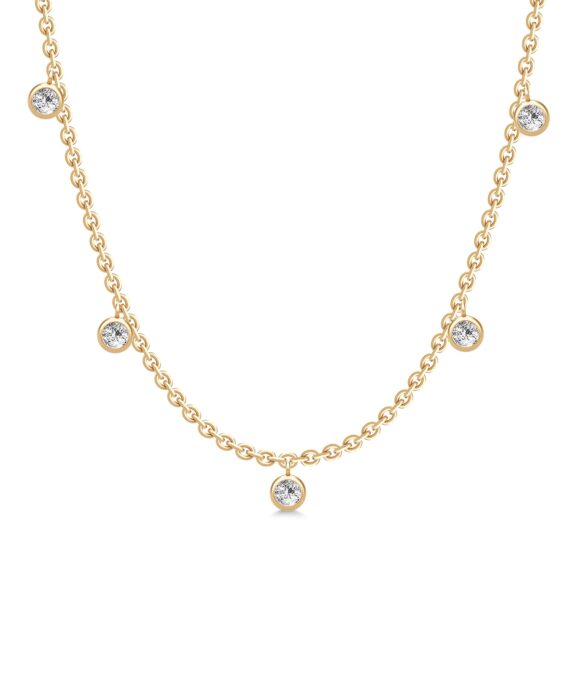 JULIE SANDLAU GRACE HALSKÆDE FORGYLDT SØLV MED STEN - NL578GDCZ