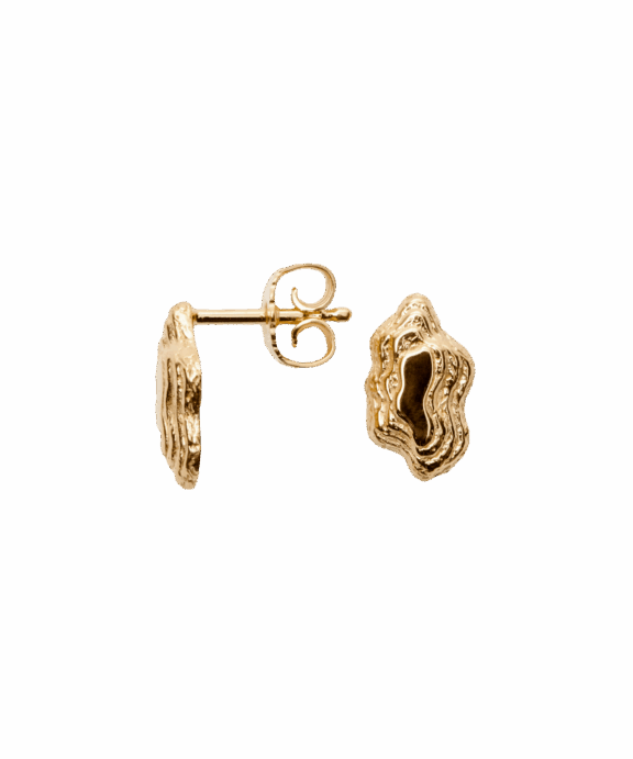 CAMILLE BRINCH NUGGET LAYERS ØRERINGE FORGYLDT SØLV - NLASOES-FG