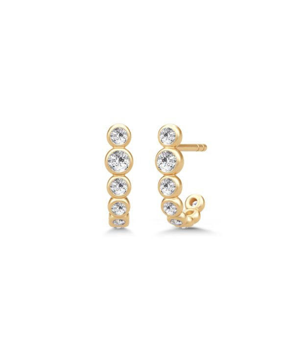 JULIE SANDLAU GRACE CURVE ØRERINGE FORGYLDT SØLV MED STEN - ST388GDCZ