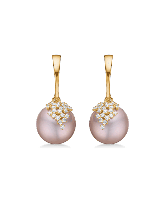 MADS Z CHLOE ØRERINGE 14 KARAT GULD MED PERLE OG BRILLANTER - 1513025