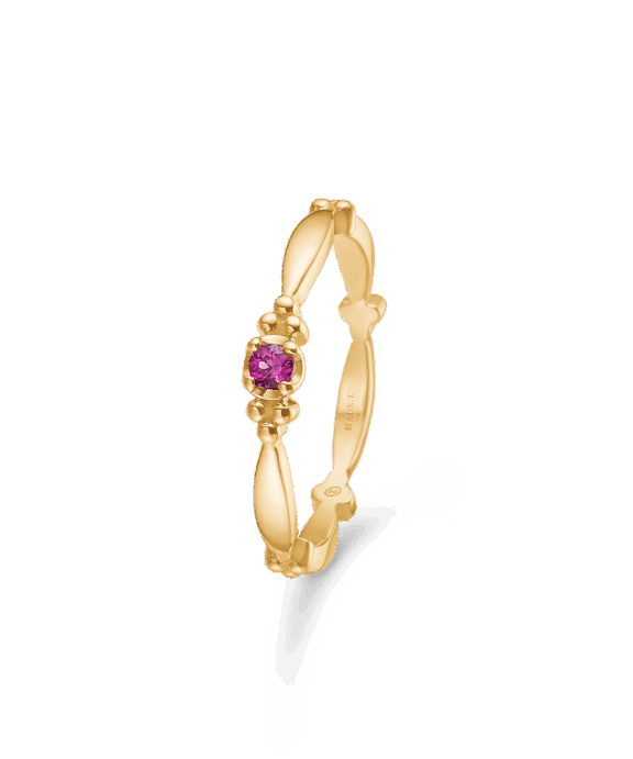 MADS Z POETRY XO RING 14 KARAT GULD MED RUBIN - 1544082