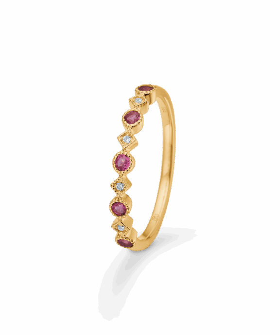 MADS Z POETRY 14 KARAT GULD RING MED PINK TURMALING OG BRILLANTER - 1546152