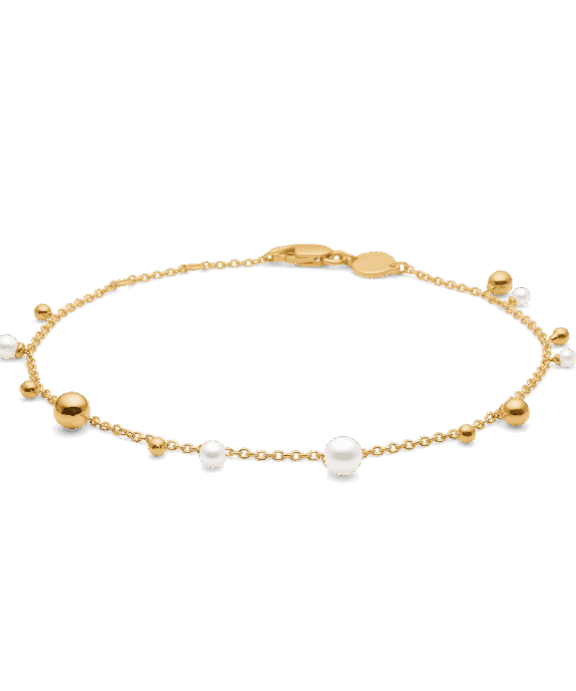 MADS Z BUBBLES N' PEARLS ARMBÅND 14 KARAT GULD MED PERLER - 1553166