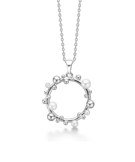 MADS Z BUBBLES N' PEARLS HALSÆDE SØLV MED PERLER - 2123166