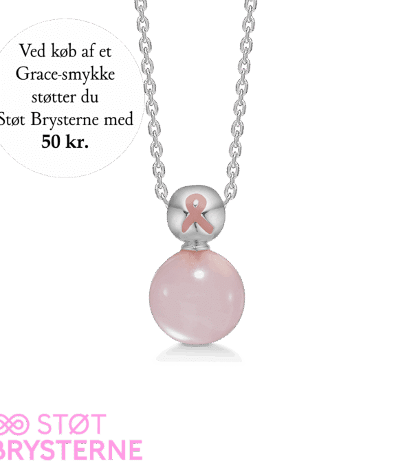 MADS Z GRACE HALSKÆDE SØLV MED ROSAKVARTS - 2126201