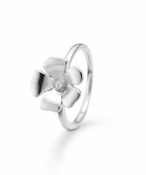 MADS Z FLEUR RING SØLV MED HVID TOPAS - 2146106
