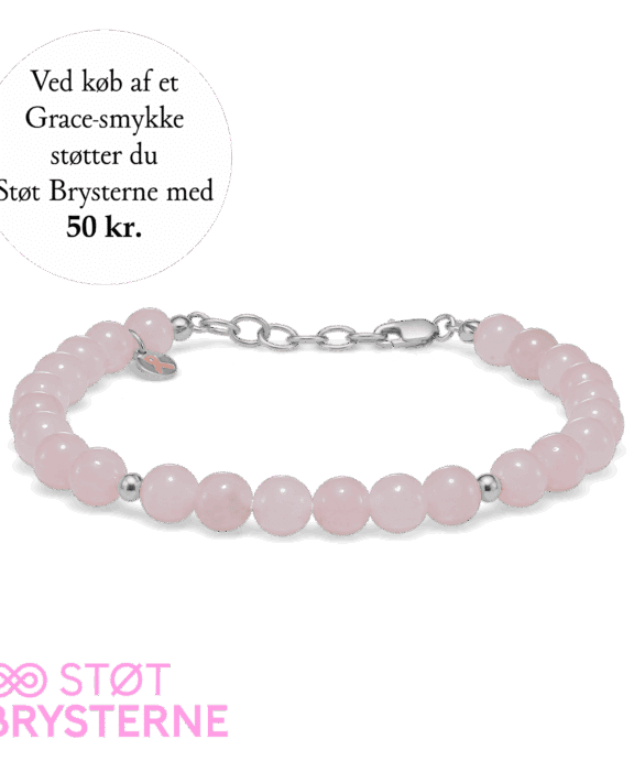 MADS Z GRACE ARMBÅND SØLV MED ROSAKVARTS - 2156201