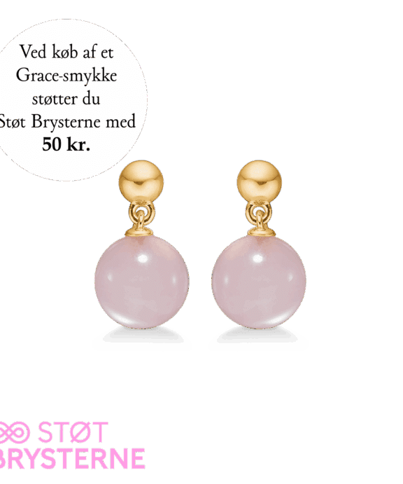 MADS Z GRACE ØRERINGE FORGYLDT SØLV MED ROSAKVARTS - 2216201