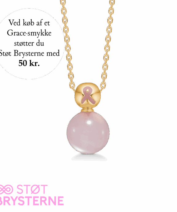 MADS Z GRACE HALSKÆDE FORGYLDT SØLV MED ROSAKVARTS - 2226201