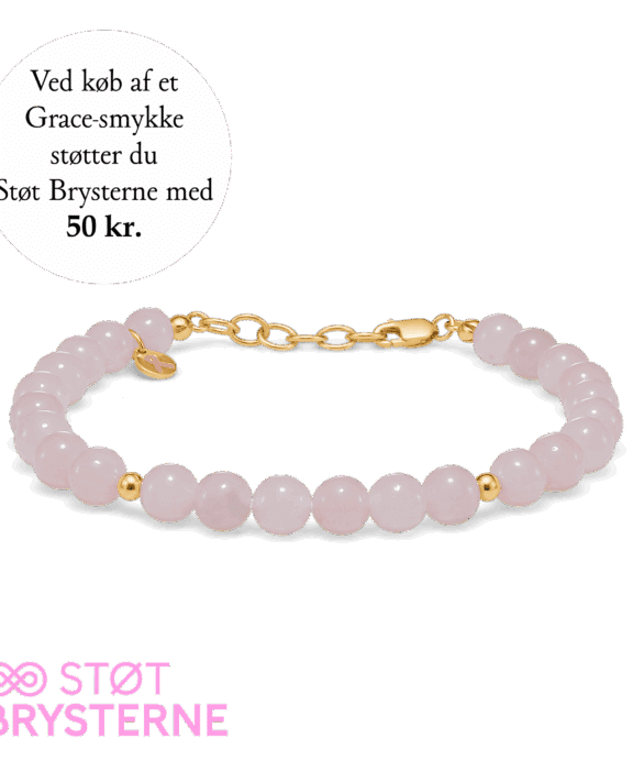 MADS Z GRACE ARMBÅND FORGYLDT SØLV MED ROSAKVARTS - 2256201