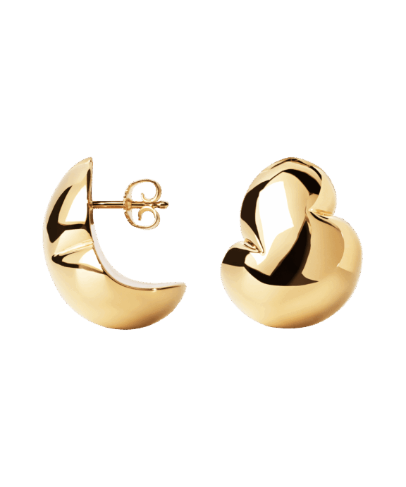 CAMILLE BRINCH STORE BOUNCY PUFFER ØRERINGE FORGYLDT SØLV - BBPUE-FG