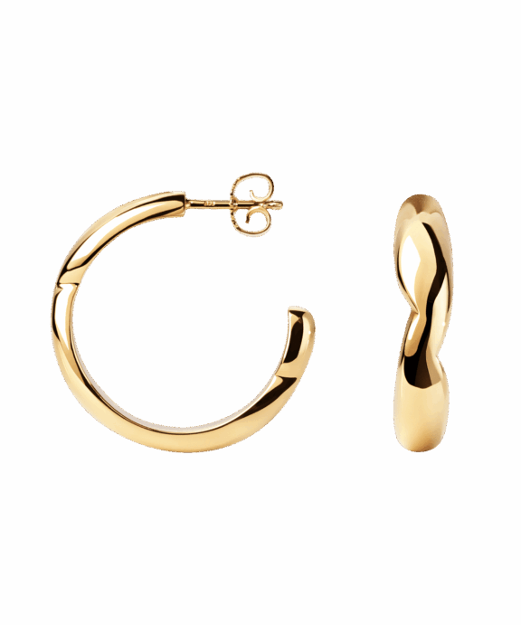 CAMILLE BRINCH STORE PUFFER ØRERINGE SØLV FORGYLDT - BPUH-FG