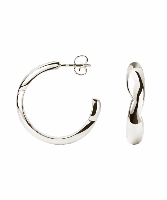 CAMIILE BRINCH STORE PUFFER ØRERINGE SØLV - BPUH