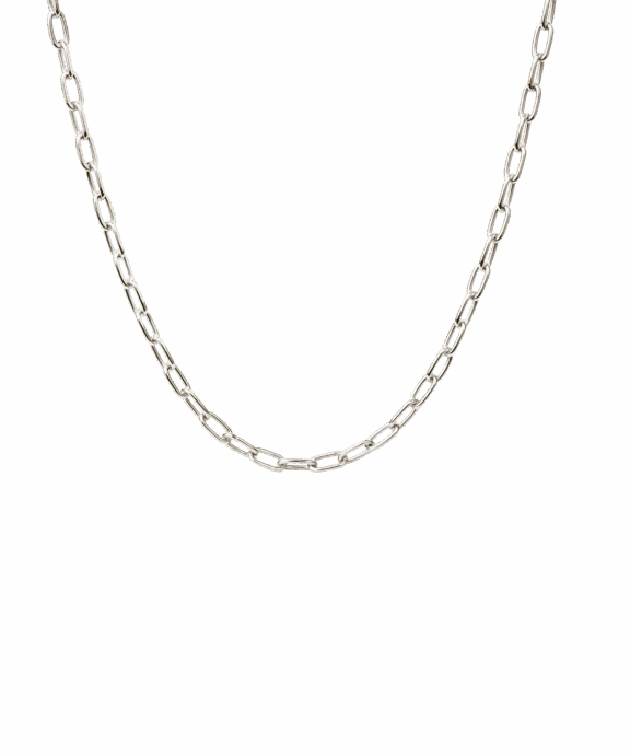 CAMILLE BRINCH LINK PUFFER HALSKÆDE SØLV 45 CM - LPUN-45