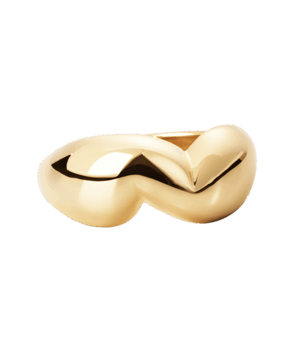 CAMILLE BRINCH MEDIUM PUFFER RING FORGYLDT SØLV - MPUR-FG