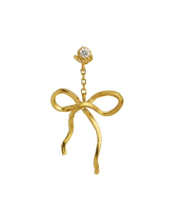 STINE A DANGLING FLOW BOW ØRERING FORGYLDT - 1362-02-S