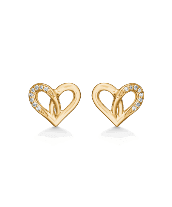 MADS Z ØRERINGE HJERTE 14 KARAT GULD MED BRILLANTER - 1511049