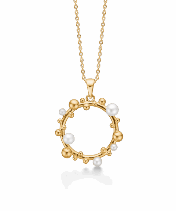 MADS Z BUBBLES N' PEARLS VEDHÆNG 14 KARAT GULD MED PERLER - 1533166