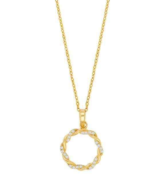 SIERSBØL VEDHÆNG 8 KARAT GULD MED ZIRKONIA SNOET CIRKEL - 20832370300