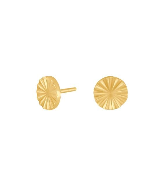 NORDAHL JEWELLERY ACTOR PLISSÉ ØRERINGE SØLV FORGYLDT MED CIRKEL - 30260335900