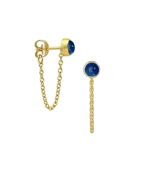 HEIRING HORIZON ØRERINGE I FORGYLDT SØLV MED BLÅ OPAL - 53-6-37FG-6