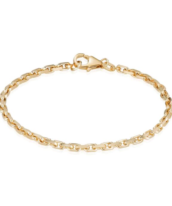 BNH ARMBÅND ANKER FACET 8 KARAT GULD 3,1 MM BRED 21 CM - A812021C