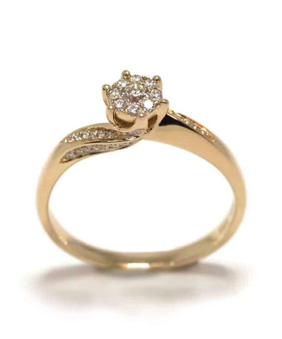 CHRISTOFFERSEN JEWELLERY RING 14 KARAT MED BRILLANTER - 5001098