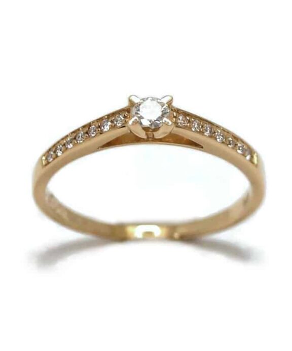 CHRISTOFFERSEN JEWELLERY RING 14 KARAT GULD MED 0,17 CARAT BRILLANTER - 5001036