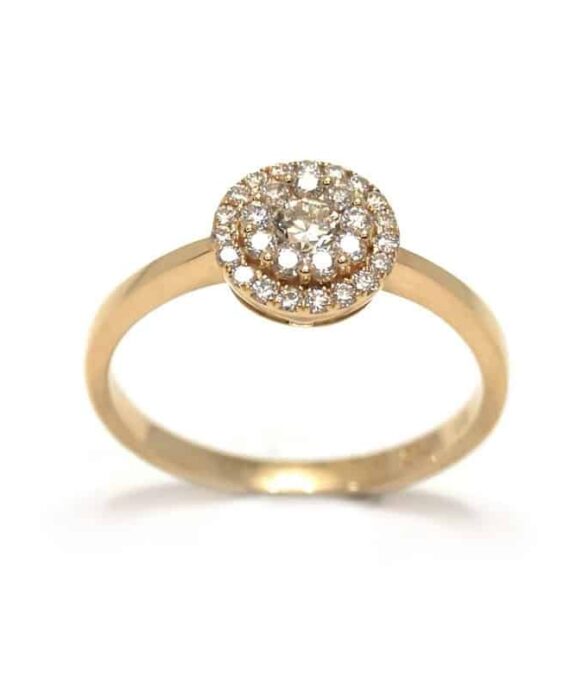 CHRISTOFFERSEN JEWELLERY ROSET RING 14 KARAT GULD MED 0,526 CARAT BRILLANTER - 5070888