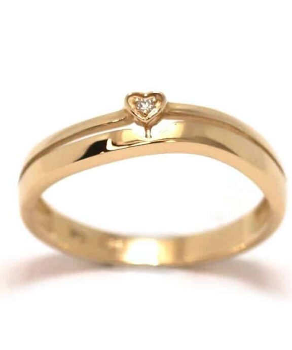 CHRISTOFFERSEN JEWELLERY HJERTE RING 14 KARAT GULD MED BRILLANT - 5001256