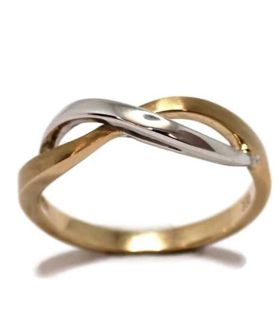 CHRISTOFFERSEN JEWELLERY RING 8 KARAT GULD OG HVIDGULD MED UENDELIGHEDSTEGN - 5070008-32