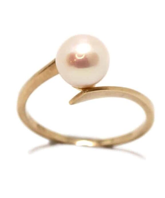 CHRISTOFFERSEN JEWELLERY RING 8 KARAT GULD MED PERLE – 5000128-3