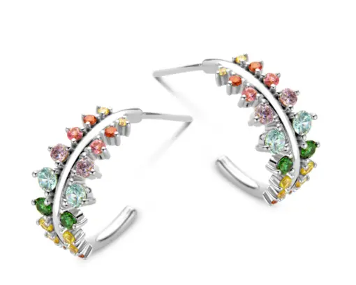 SPIRIT ICONS ‘EMPRESS’ HOOP SØLV MULTI COLOR - 41715