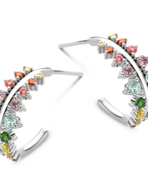 SPIRIT ICONS ‘EMPRESS’ HOOP SØLV MULTI COLOR - 41715