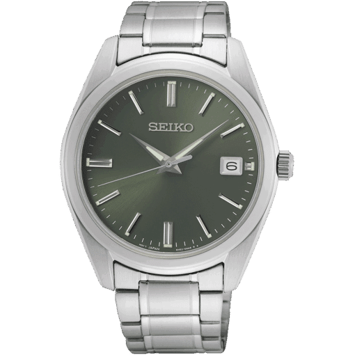 SEIKO CLASSIQUE UR HERRE MED GRØN SKIVE  - SUR527P1
