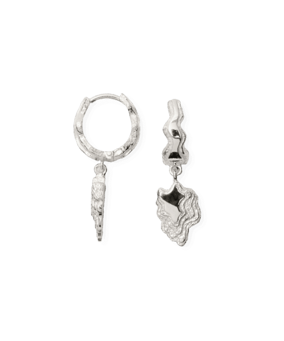 CAMILLE BRINCH STORE BLURRY LAYERS ØRERINGE SØLV - LBLAOE