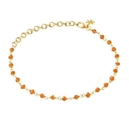 SUSANNE FRIIS BJØRENER SØLVFORGYLDT ARMBÅND KARNEOL - 1433-2-114