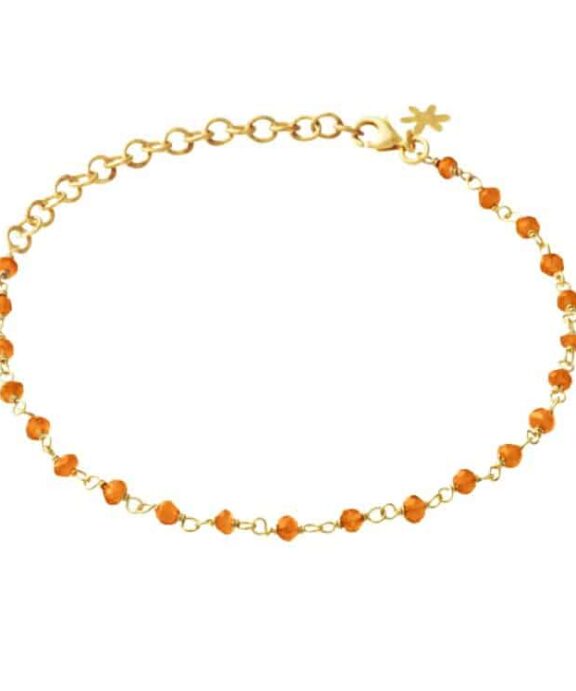 SUSANNE FRIIS BJØRENER SØLVFORGYLDT ARMBÅND KARNEOL - 1433-2-114