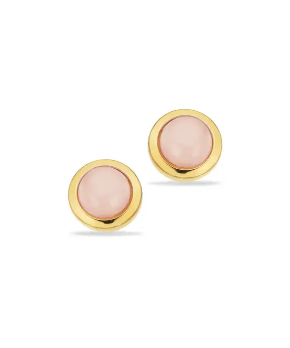 SCROUPLES ØRERING 8 KARAT GULD MED ROSA CALCEDON - 124193