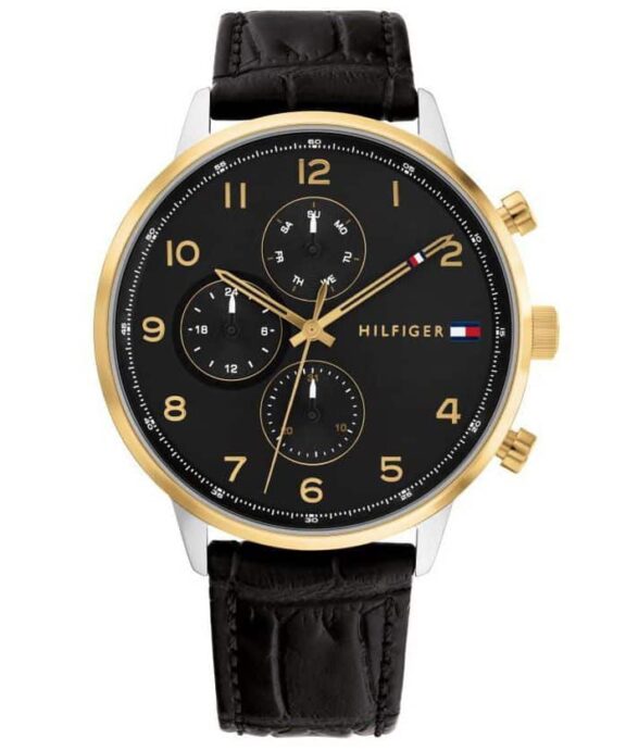 HILFIGER LEONARD UR HERRE MED SORT LÆDERREM - 1791986