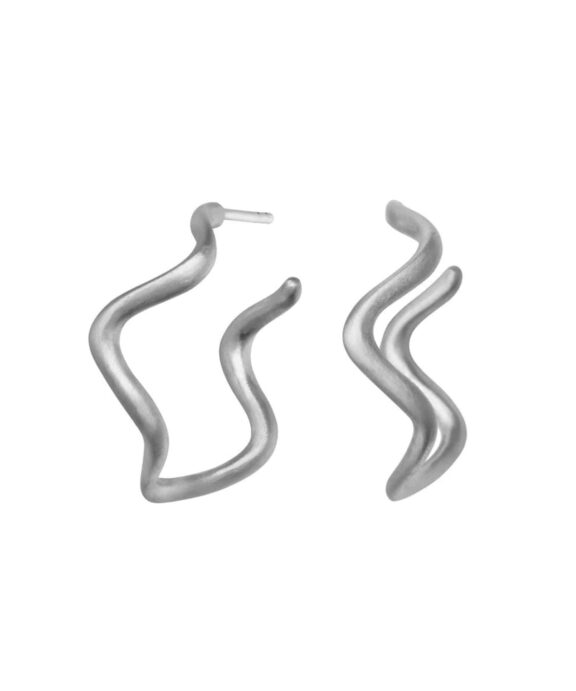BYBIEHL WAVE HOOPS SØLV - 4-3701-R
