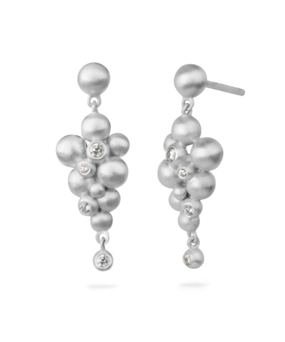 BYBIEHL PEBBLES EARHANGERS SØLV MED STEN - 4-3805-R