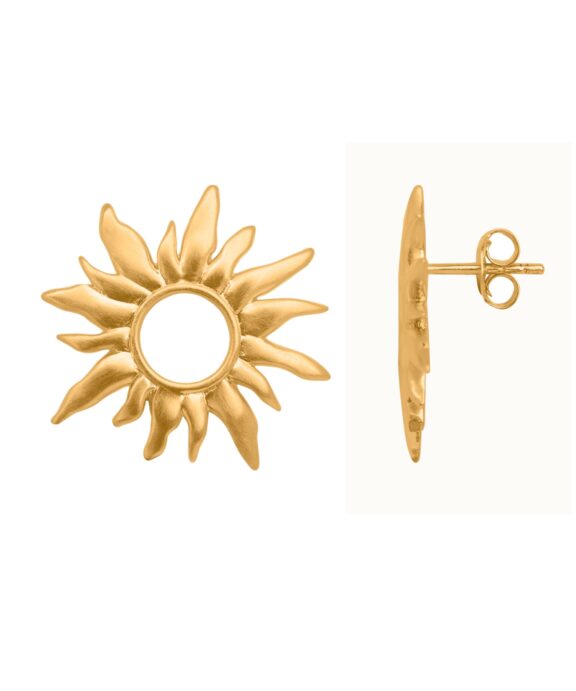 BYBIEHL SUN WILD ØRERINGE FORGYLDT SØLV - 4-4802-GP