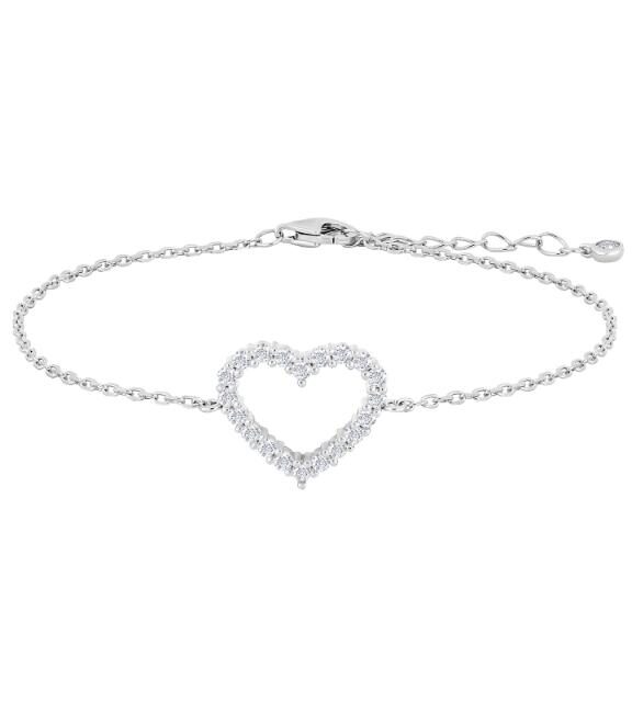 JOANLI NOR OBINOR ARMBÅND SØLV HJERTE MED STEN - 80451300900