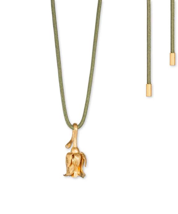 FLORA DANICA ROSE HALSKÆDE FORGYLDT SØLV - ROS-SILKNE-G